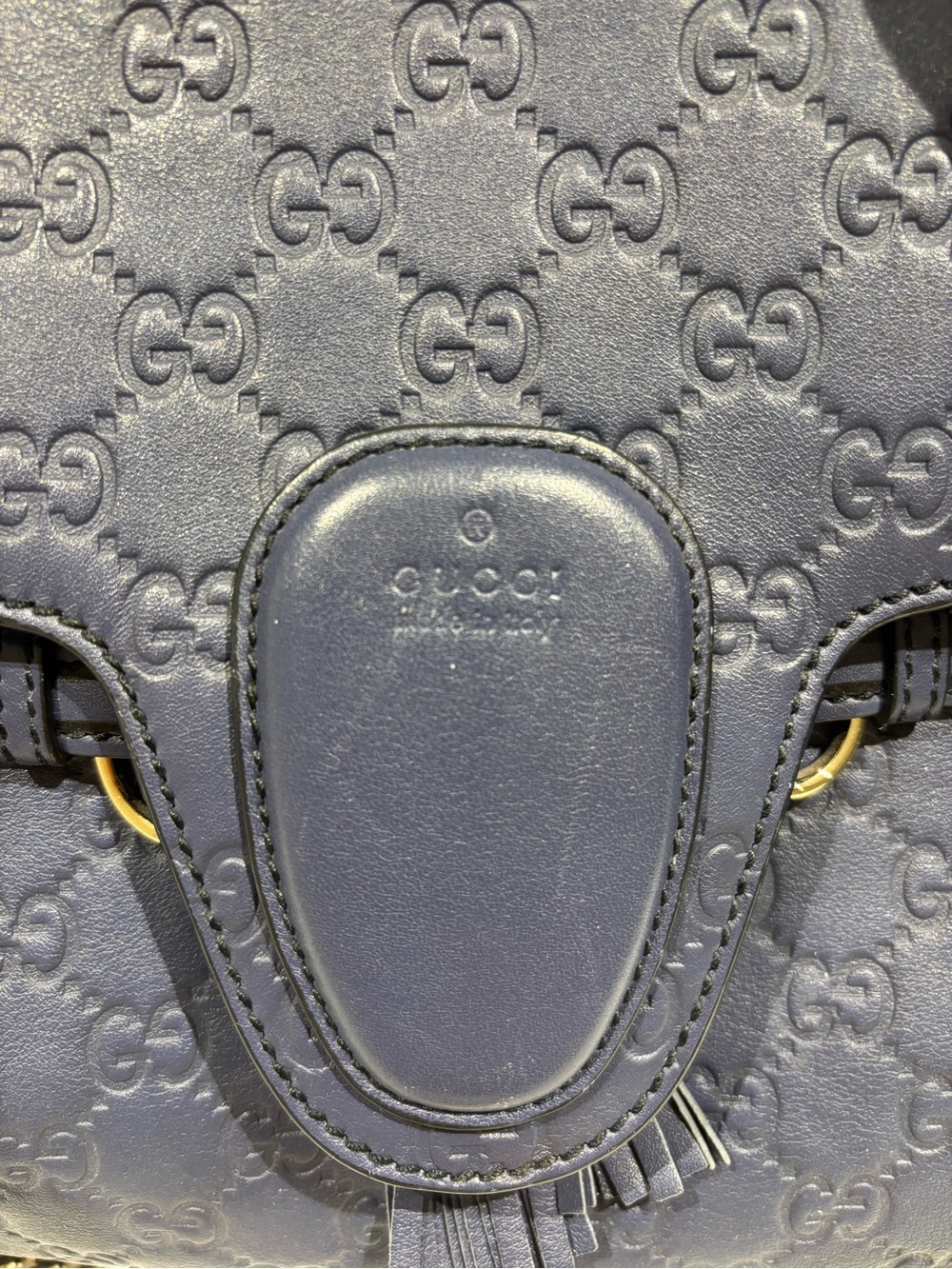 Gucci Blue Guccissima Leather Medium Emily Hobo Bag - Picture 2 of 13